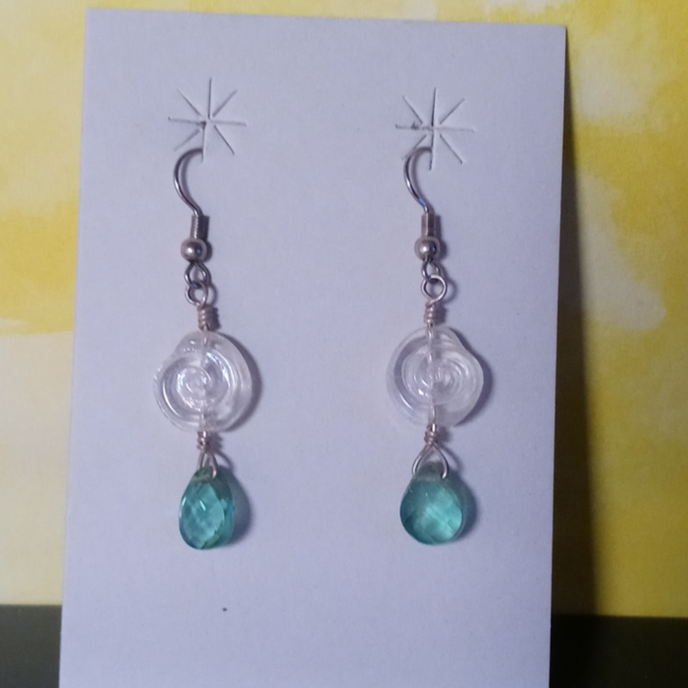 1"drop Hand crafted earrings with glass beads